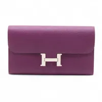 エルメス コンスタンスロング ヴォーエプソン ロングウォレット ウルトラバイオレット シルバー金具 R:2014年