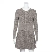 ステラマッカートニー 24年 ウール×ナイロン セットアップ トップスXS/パンツM レディース グレー×ブラウン  6K0790/6K0849 毛玉あり