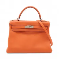 エルメス ケリー32 ルトゥルネ トリヨンクレマンス オレンジ シルバー金具 □F:2002年