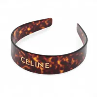 セリーヌ ロゴ カチューシャ プラスチック ブラウン