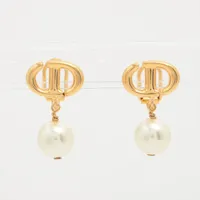 クリスチャンディオール Petit CD プチCD イヤリング(両耳用) GP×フェイクパール ゴールド