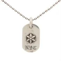 クロムハーツ レイズドスター ドッグタグ ネックレス 925 18.0g NYC限定 ボールチェーン付