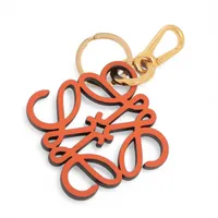 ロエベ アナグラム チャーム レザー×GP オレンジ×ブラック