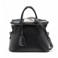 メゾンマルジェラ 5AC レザー 2WAYハンドバッグ ブラック