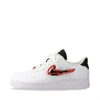 ナイキ AIR FORCE 1 '07 PRM レザー スニーカー 28.5cm メンズ ホワイト×ブラック DH7579-100 KARABINER SWOOSH WHITE 箱付 軽度のべたつき