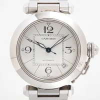 カルティエ パシャC W31074M7 SS SS AT ホワイト文字盤 枕社外
