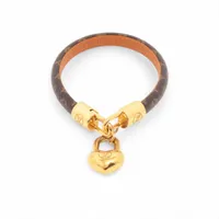 ヴィトン M6451 ブラスレクレイジーインロック BC2222 ブレスレット 17 PVC×レザー ブラウン