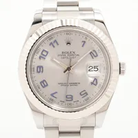 ロレックス デイトジャストⅡ 116334 SS×WG SS AT シルバー文字盤