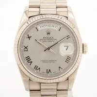 ロレックス デイデイト36 18239 WG WG AT シルバー文字盤