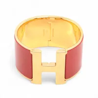 エルメス クリッククラックTGM ブレスレット GP ゴールド×レッド