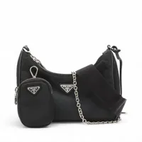 プラダ テスート ナイロンxレザー 2WAYショルダーバッグ ブラック