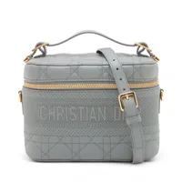 クリスチャンディオール カナージュ レザー 2WAYバニティバッグ グレー