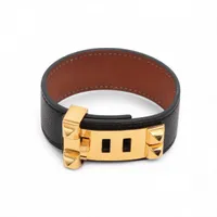 エルメス コリエドシアン24 W:2024 ブレスレット T2 GP×革 ゴールド×ブラック