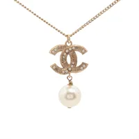 シャネル ココマーク B17V ネックレス GP×フェイクパール ゴールド
