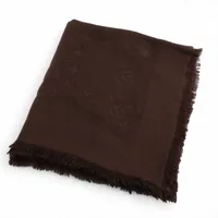 ヴィトン 402336 ショールモノグラム ストール シルク×ウール ダークブラウン