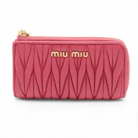 ミュウミュウ マテラッセ 5PP026 レザー コインケース ピンク
