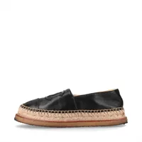 シャネル ココマーク レザー エスパドリーユ 36 レディース ブラック G33215 アウトソールべたつき