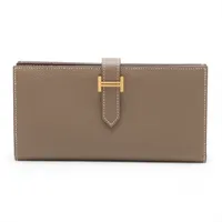 エルメス ベアンスフレ ヴォーエプソン ロングウォレット エトゥープ ゴールド金具 C:2018年