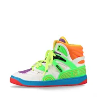 グッチ バスケット レザー×ファブリック ハイカットスニーカー 36 レディース マルチカラー 履き口ツレ有