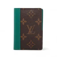 ヴィトン モノグラムマカサー オーガナイザードゥポッシュ M12829 グリーン×ブラウン オーガナイザー RFID反応あり