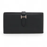 エルメス ベアンスフレ ヴォーエプソン ロングウォレット ブラック シルバー金具 Y:2020年