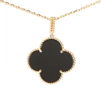 ヴァンクリーフ&アーペル マジックアルハンブラ ロング オニキス ネックレス 750(YG) 15.3g