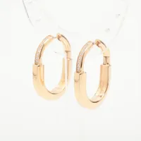 ティファニー ロック ダイヤ ピアス 750(PG) 13.0g d0.095 d0.095 ミディアム 片方ポスト歪み