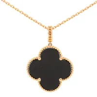 ヴァンクリーフ&アーペル マジックアルハンブラ ロング オニキス ネックレス 750(YG) 15.4g