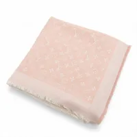 ヴィトン 401910 ショールモノグラム ストール シルク×ウール ピンク