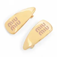 ミュウミュウ ロゴ ヘアクリップ GP ゴールド 2点セット