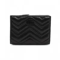 グッチ ダブルG 773427 レザー コンパクトウォレット ブラック