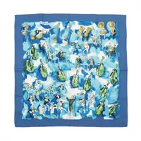 エルメス カレ90 CONCERTO コンチェルト スカーフ シルク ブルー