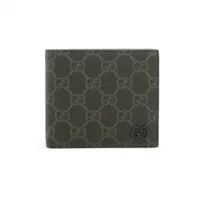 グッチ GGスプリーム 768244 PVC×レザー コンパクトウォレット モスグリーン