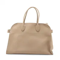 ザロウ ソフトマルゴー15 レザー ハンドバッグ ベージュ