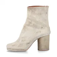 メゾンマルジェラ TABI レザー ブーツ 36 レディース ホワイト ペンキ加工 リフト補修有 22 袋 箱付