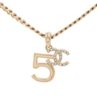 シャネル ココマーク No.5 A21S ネックレス GP×ラインストーン ゴールド