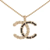 シャネル ココマーク A20S ネックレス GP ゴールド×ブラック