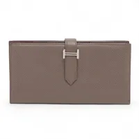 エルメス ベアンスフレ ヴォーエプソン ロングウォレット エトゥープ シルバー金具 C:2018年