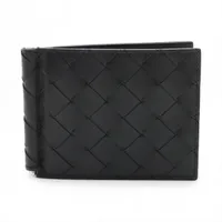 ボッテガヴェネタ イントレチャート レザー マネークリップ ブラック