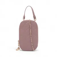 クリスチャンディオール カナージュ フォンポーチ レザー チェーンショルダーバッグ ピンク