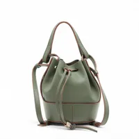 ロエベ バルーンバッグ レザー 2WAYハンドバッグ グリーン