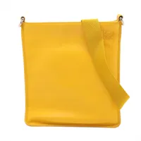 ロエベ アナグラム レザー ショルダーバッグ イエロー