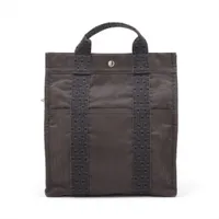 エルメス エールラインアドMM キャンバス グレー シルバー金具