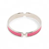 エルメス オランプ バングル GP×革 シルバー シルバー×ローズティリアン