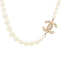 シャネル ココマーク F23V ネックレス GP×フェイクパール ゴールド 100周年記念