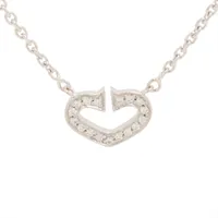 カルティエ Cハート ダイヤ ネックレス 750(WG) 5.5g