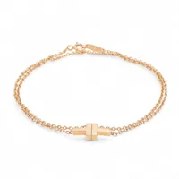 ティファニー T TWO ダブルチェーン ブレスレット 750(PG) 3.8g