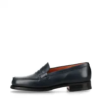 ジェイエムウエストン レザー ローファー 2.5D レディース ネイビー 048494 コインローファー 純正シューツリー付き インソールに足跡あり