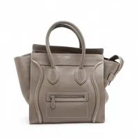 セリーヌ ラゲージ ミニショッパー レザー ハンドバッグ グレージュ