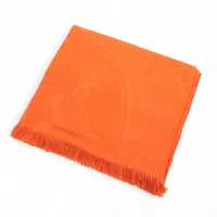 エルメス ニューリブリス ストール カシミヤ×シルク オレンジ